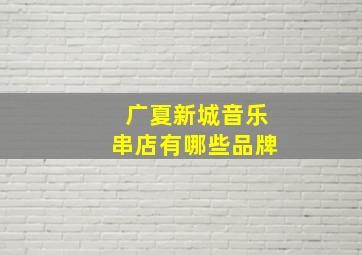 广夏新城音乐串店有哪些品牌