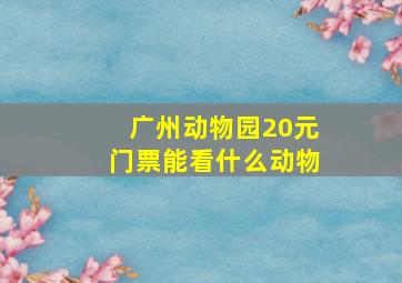 广州动物园20元门票能看什么动物