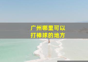 广州哪里可以打棒球的地方