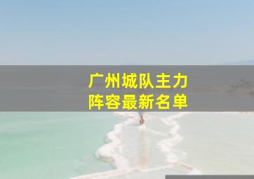 广州城队主力阵容最新名单