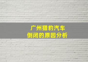 广州猎豹汽车倒闭的原因分析