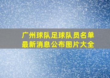 广州球队足球队员名单最新消息公布图片大全