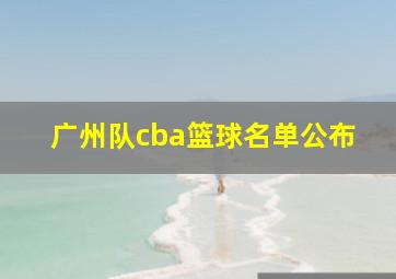 广州队cba篮球名单公布