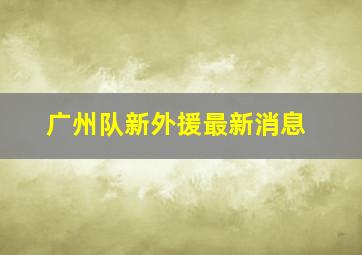 广州队新外援最新消息