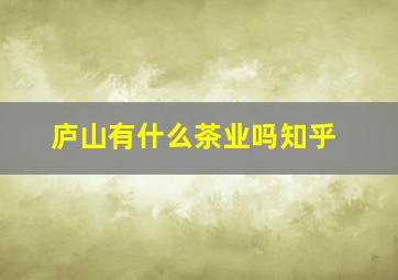 庐山有什么茶业吗知乎