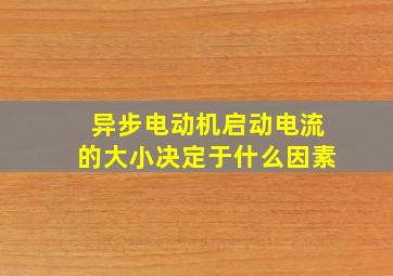 异步电动机启动电流的大小决定于什么因素