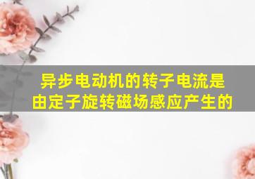 异步电动机的转子电流是由定子旋转磁场感应产生的