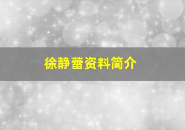 徐静蕾资料简介