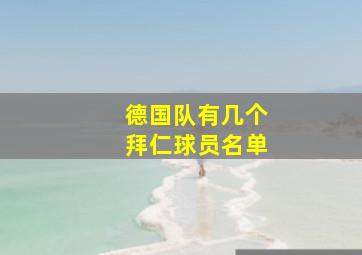 德国队有几个拜仁球员名单