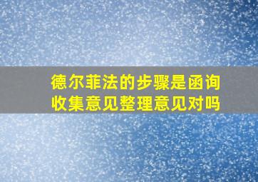 德尔菲法的步骤是函询收集意见整理意见对吗