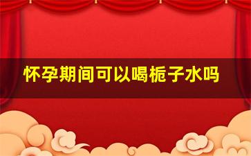 怀孕期间可以喝栀子水吗