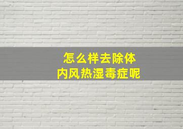 怎么样去除体内风热湿毒症呢