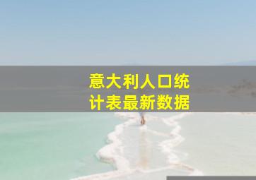 意大利人口统计表最新数据