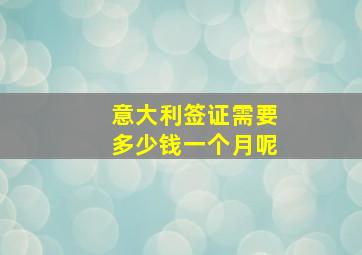 意大利签证需要多少钱一个月呢