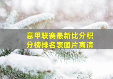 意甲联赛最新比分积分榜排名表图片高清