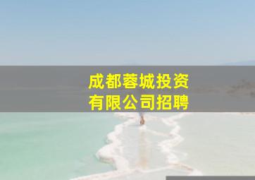 成都蓉城投资有限公司招聘