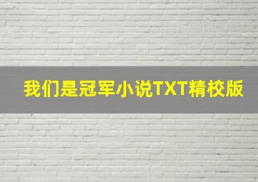 我们是冠军小说TXT精校版