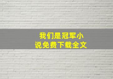 我们是冠军小说免费下载全文