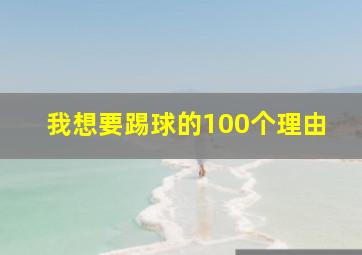 我想要踢球的100个理由