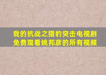 我的抗战之猎豹突击电视剧免费观看姚邦彦的所有视频