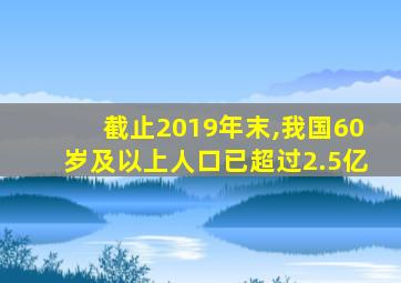 截止2019年末,我国60岁及以上人口已超过2.5亿