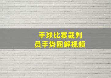 手球比赛裁判员手势图解视频