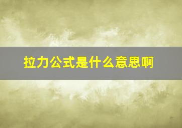 拉力公式是什么意思啊