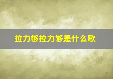 拉力够拉力够是什么歌