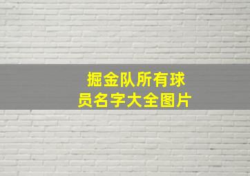 掘金队所有球员名字大全图片