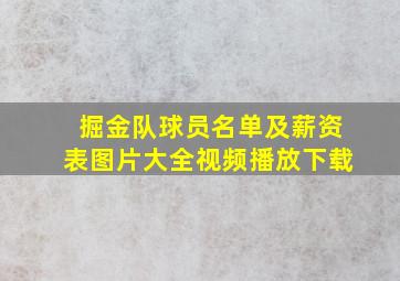 掘金队球员名单及薪资表图片大全视频播放下载