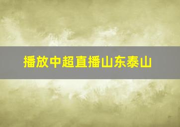 播放中超直播山东泰山