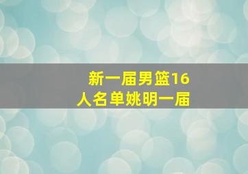 新一届男篮16人名单姚明一届