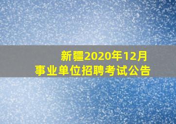 新疆2020年12月事业单位招聘考试公告