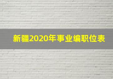 新疆2020年事业编职位表