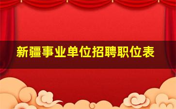 新疆事业单位招聘职位表