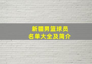 新疆男篮球员名单大全及简介