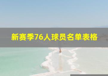 新赛季76人球员名单表格