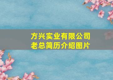 方兴实业有限公司老总简历介绍图片