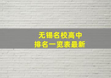 无锡名校高中排名一览表最新