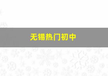 无锡热门初中