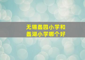 无锡蠡园小学和蠡湖小学哪个好