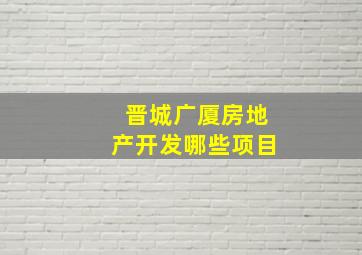 晋城广厦房地产开发哪些项目