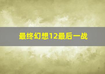 最终幻想12最后一战