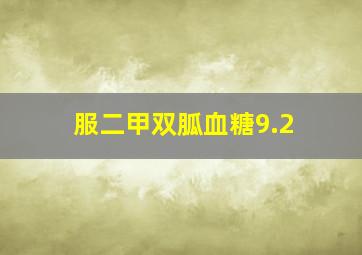 服二甲双胍血糖9.2