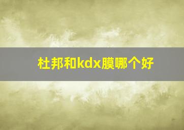 杜邦和kdx膜哪个好