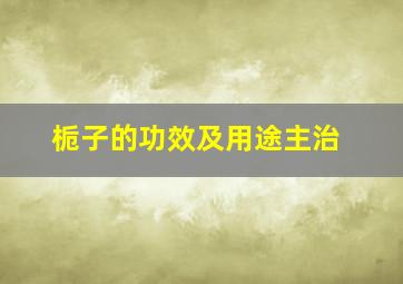 栀子的功效及用途主治