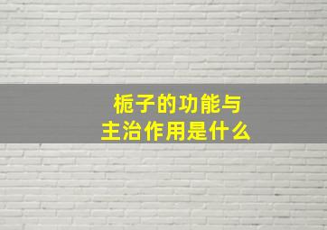 栀子的功能与主治作用是什么