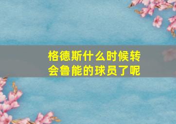 格德斯什么时候转会鲁能的球员了呢