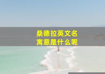 桑德拉英文名寓意是什么呢