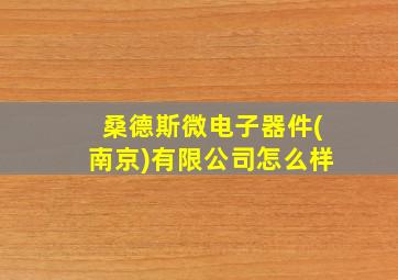 桑德斯微电子器件(南京)有限公司怎么样